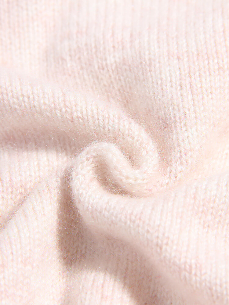 Kids Light Beige Cashmere Sweater with Yellow Floral Embroidery